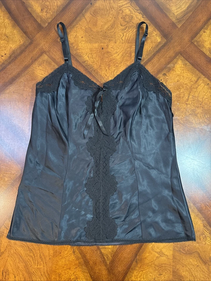 Винтажный плиссированный черный топ Wonder Maid с галстуком и кружевом - Изображение 2 из 4