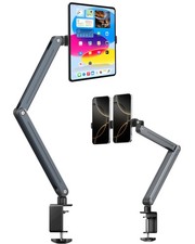 Foldable Tablet Stand for Desk and Bed, Aluminum Alloy iPad Arm Mount 360  Ad...