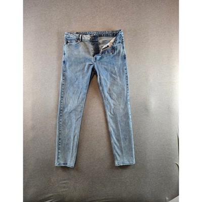 Ksubi Chitch Overkast Jeans Mens 36 Light Blue Slim Tapered Button Fly Denim