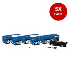 Brother TN433BK High Yield Black Toner 5 Pack Genuine HL-L8360CDW MFC-L8900CDW