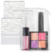 Clear Drawstring Bags Waterproof 2 Mil Polyethylene Travel 100 Count 4 x 6 in