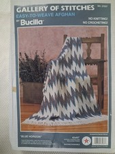 BUCILLA EASY-TO -WEAVE "BLUE HORIZON" AFGHAN KIT