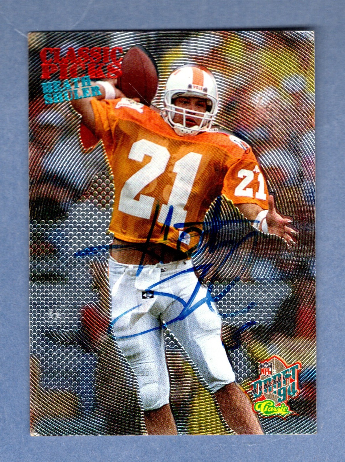 1994 Classic NFL Draft Classic Picks LP Heath Shuler On Card Auto #81/1000