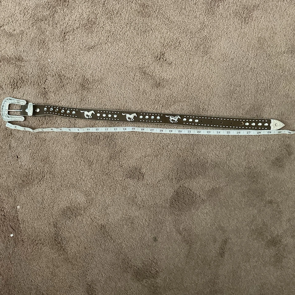 Cinturón occidental de estrás para mujer/niña cinturón marrón brillante 30 pulgadas Usado Foto 3 de 4