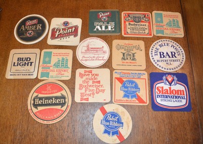 VTG WISCONSIN MIDWEST BEER COASTERS (15) 1970s/1980s Chief Oshkosh