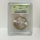 1887 MORGAN DOLLAR PCGS MS63 90% SILVER