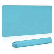 35"x17" Large Desk Mat, PU Leather Dual Side Large Desk Pad, Blue