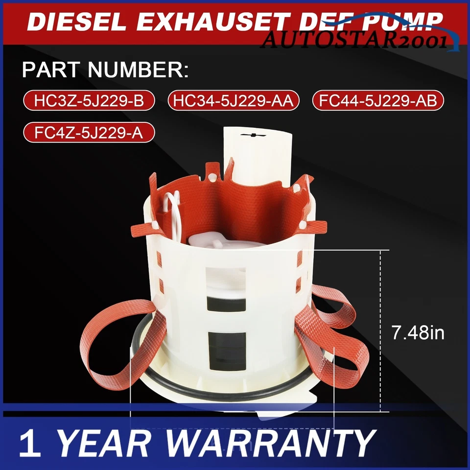 Bomba de líquido de escape diésel DEF HC3Z-5J229-B para Ford F-150 250 350 2017-2021 NUEVA Foto 3 de 4