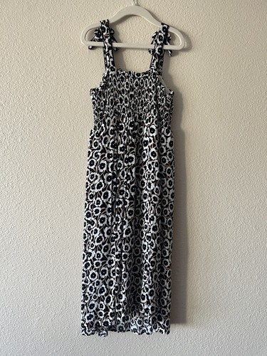 Diane Von Furstenberg DVF Target Girls Dress Medium M 8 Floral Black Tan White - Picture 2 of 9