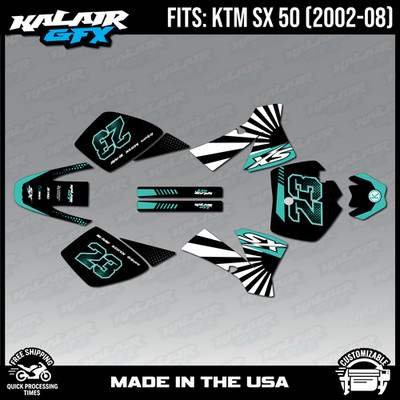 Graphics Kit for KTM 50SX (2002-2008) Fh Series-TEAL