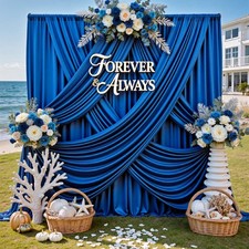50ft x 12ft Wrinkle Free Royal Blue Backdrop 5FT 12FT 10 Panels,
