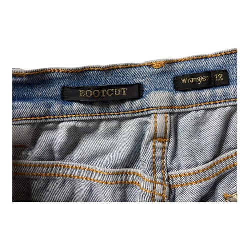 WRANGLER Wmn Sz 12 W31 L31 Jeans Stretch Denim Mid Rise Bootcut WornIn Blue FLAW - Picture 6 of 15