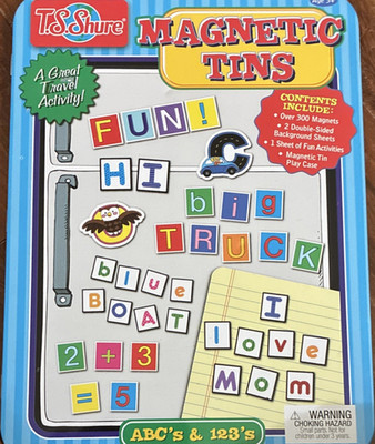 T.S. Shure Magnetic Tins ABC's & 123's Alphabet & Number Magnet Toy Set 4062