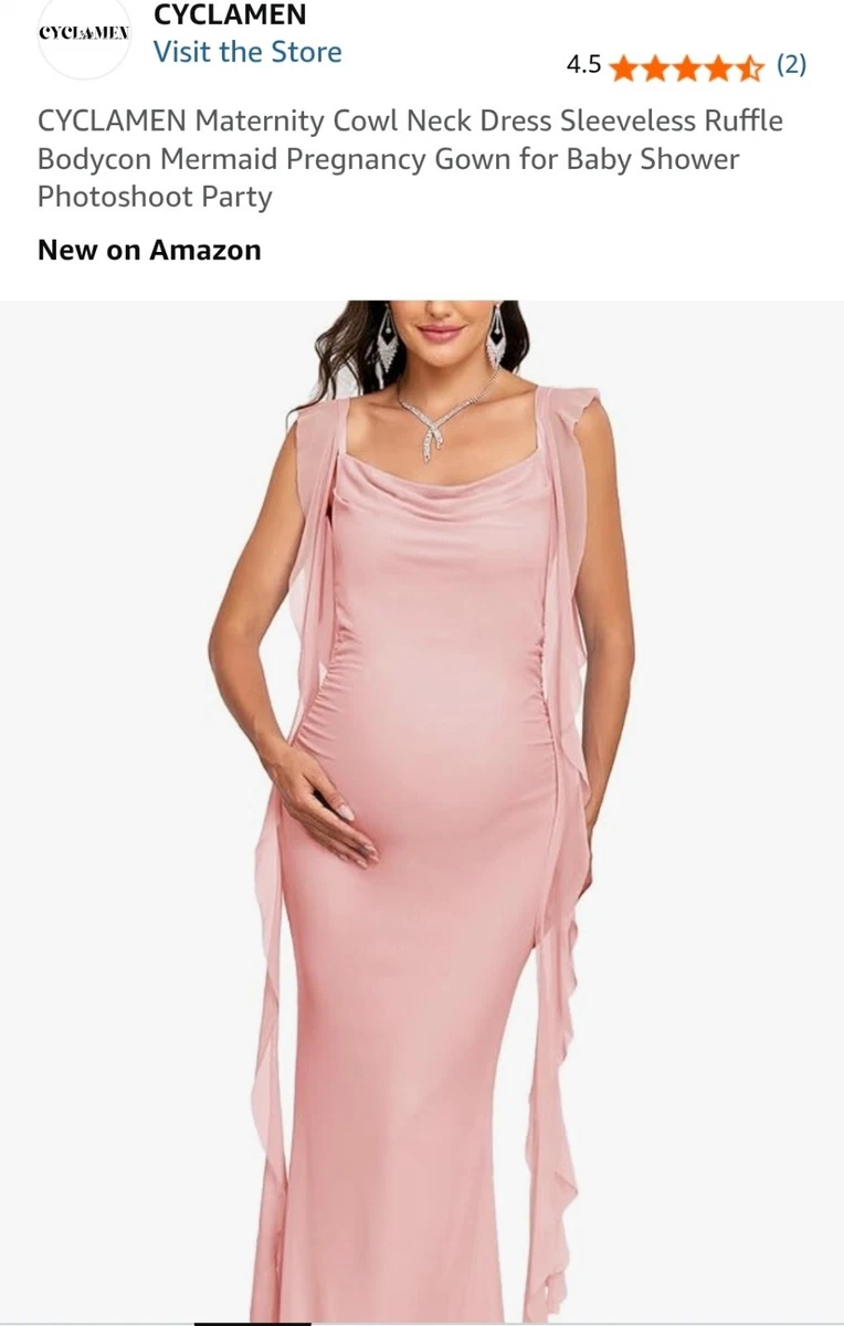 amazon maternity bodycon dress MakeMeChic Women's Maternity Twist Front Short Sleeve Split Bodycon Dress  Pregnancy Dresses Apricot X-Large at Amazon Women's Clothing store