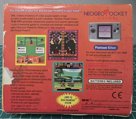 Neo Geo Pocket Color Platinum Silver (SNK, 1999) - Tested/Working - CIB - RARE!