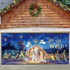 Christmas Nativity Garage Door Banner 6 x 13 ft Large Christmas Garage Door D...