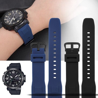 24mm For Casio PROTREK PRG-600YB-3/PRG-650/PRW-6600 Watch Band Rubber Strap