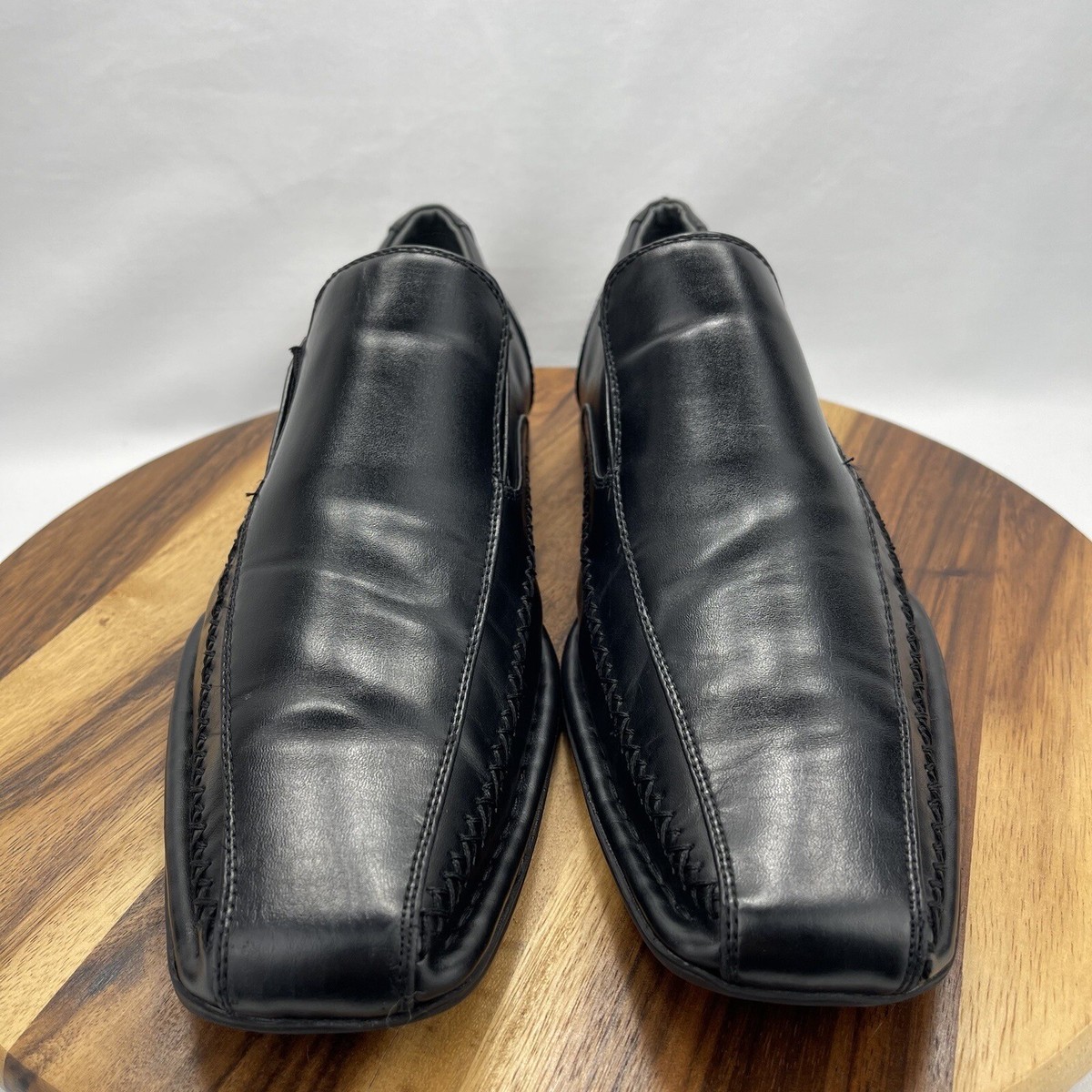 Steve Madden TRACE Mens 10.5 Leather Slip On Loafers Dress Shoes NICE Madden M-Trace Genuine Black Leather Dress Shoes Mens 10.5  main image 4