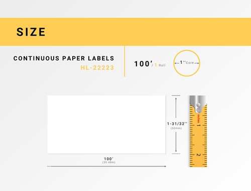 Non-OEM Fits BROTHER DK-2223 Continuous Labels (1-31/32" x 100 feet) - (1) Roll - Picture 3 of 7