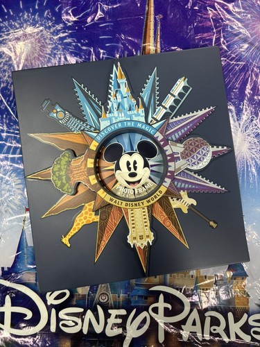 Disney Parks Exclusive 4 Park Compass Photo Frame World WDW Epcot ORIGINAL BOX - Picture 5 of 6