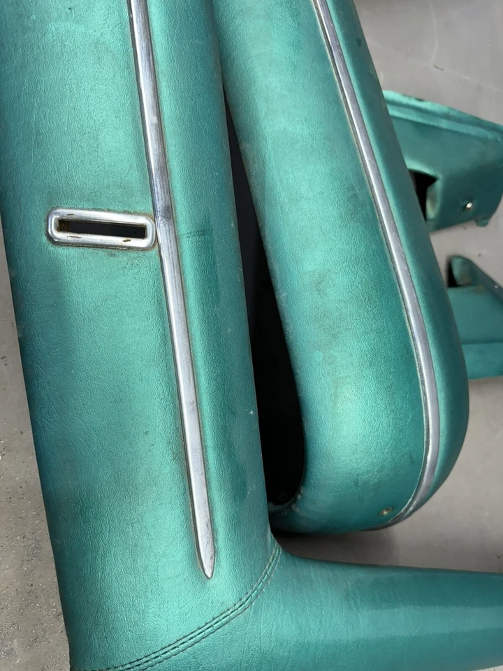 Chevy Belair 150 210 1955 1956 asientos de banco delantero cubiertas laterales molduras paneles de ajuste Foto 4 de 4