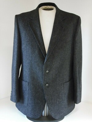 Panhandle Slim 46R charcoal Tweed Elbow Patch Wester Sport Coat Blazer