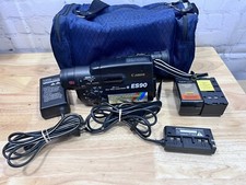 Canon ES90A 12x Zoom Color LCD Viewfinder 8mm Camcorder Black Powers On READ