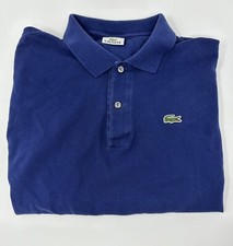Lacoste Men's Navy Blue Cotton Short Sleeve Logo Casual Polo Shirt Sz 6