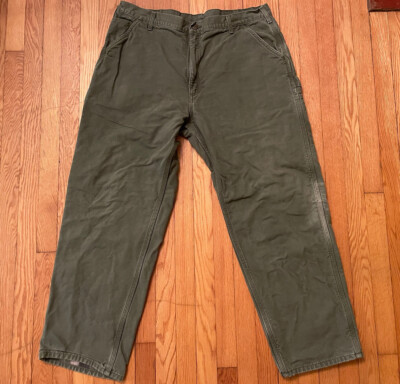 Carhartt B111 MOS Flannel Lined Dungaree Fit Carpenter Pants Size