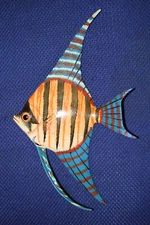 6 Inch Tropical Fish Wall Hanging Beach Nautical Coastal Tiki Decor F6-A10