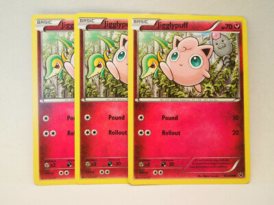 3x Pokémon TCG Jigglypuff Fates Collide 65/124 Regular Common