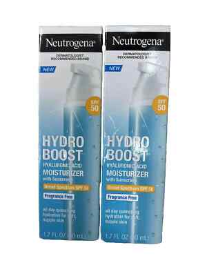 LOT OF 2 Neutrogena Hydro Boost Face Moisturizer Broad Spectr SPF 50 1.7oz 03/26