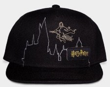 Gorra Hombre con Visera Harry Potter Bordado Frontal Difuzed Negro Gorra