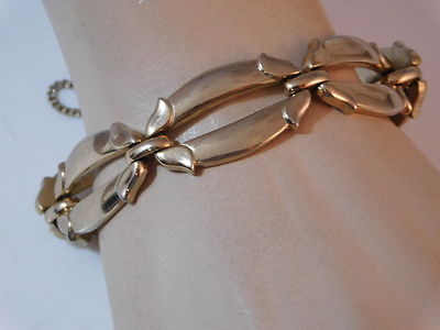 Vintage Gestempelt Monet Goldfarben 7 '' Kostüm Link Armband 10d 82