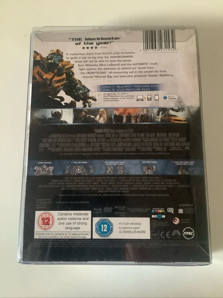 Transformers 3 - Dark Side Of The Moon - Megatron Limited Edi Region B Blu Ray - Image 2 of 4