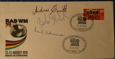 Autogramm Ganzsache Rad WM 78 Andreas Schmidt Beate Habetz  H-18969