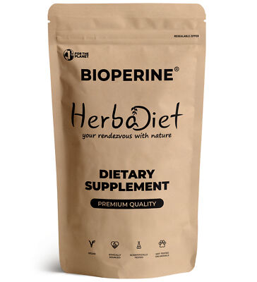 Bioperine 95% Black Pepper Extract Powder Piperine Bioavailability Enhancer 50g