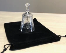 VTG German Lead Crystal Bell With Etched Diamonds Vesica Cuts Circa 1959