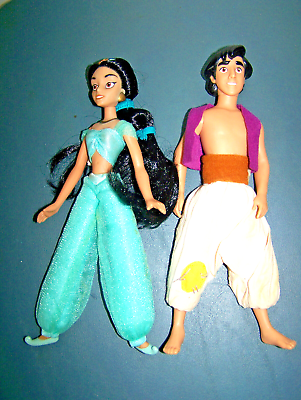 VINTAGE DISNEY APPLAUSE ALADDIN & JASMIN PLUSH VINYL DOLLS VINTAGE DISNEY APPLAUSE ALADDIN & JASMIN PLUSH VINYL DOLLS