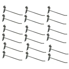 24 Pcs 6'' Chrome Slatwall Hook Hooks Retail Display Wire Metal Hanger 