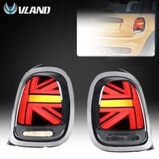 Produktbild - Paar LED Rückleuchten für Mini Cooper F55 F56 F57 2014-23 Union Jack Chrome Trim