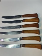 Vtg 1950's Set Of 6 Westfall Richardson Sheffield England Knives Rustic Look