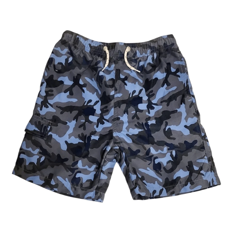 Baús de natação masculinos camuflados azuis de secagem rápida (tamanho 6/7) - Imagem 3 de 4