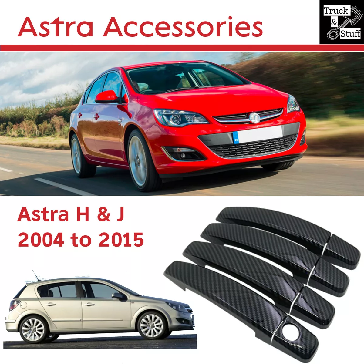 Carbon Fibre Door Handle Cover For Vauxhall Astra Trim Fits All 2004 15 Models