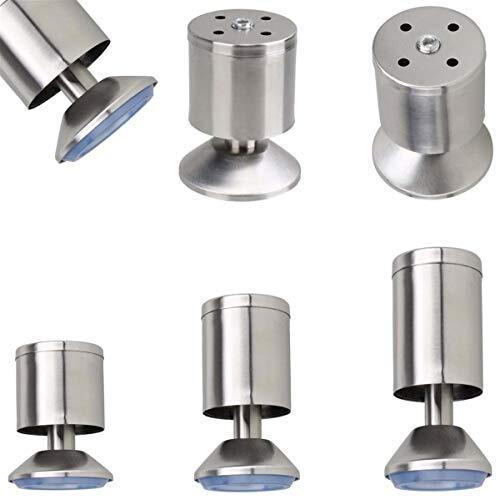 4 piedini per mobili regolabili, in acciaio inox, versatili, per mobili, (S9u)