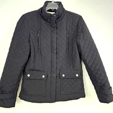 Calvin Klein Jacket Black Quilted Zip/Snap Pockets Sz M Activewear Gorpcore 