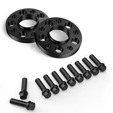 20mm B8 Audi 5x112 66.56 Hubcentric Wheel Spacers + 10 Black Ball Seat Bolts R13