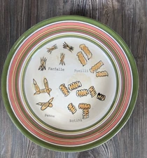 Everyday Entertaining Pasta Serving Bowl Handpainted 12in Ceramic Penne Rotini