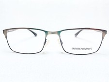 NEW Emporio Armani EA1042 3126 Mens Gunmetal Rectangle Eyeglasses Frames 53/17