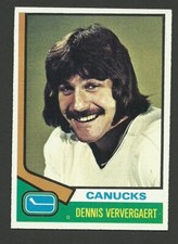 Dennis Ververgaert #207  Vancouver Canucks 1974-75 Topps Hockey Card NM/M